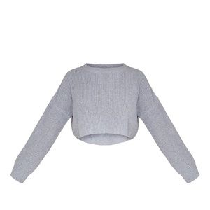Small Gray PrettyLittleThing cropped sweater